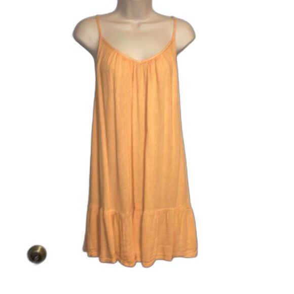 BILLABONG Beach Vibes Orange Solid Tank Dress Cover Up Womens Medium - Picture 4 of 14